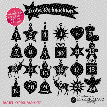 Fichier dessin flocage Calendrier de l'Avent Maker Mauz
