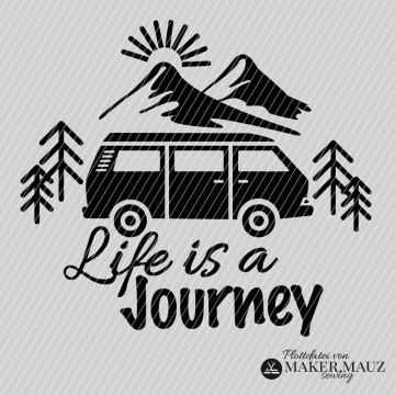 Fichier dessin flocage Camping-car nature Life is a journey Maker Mauz