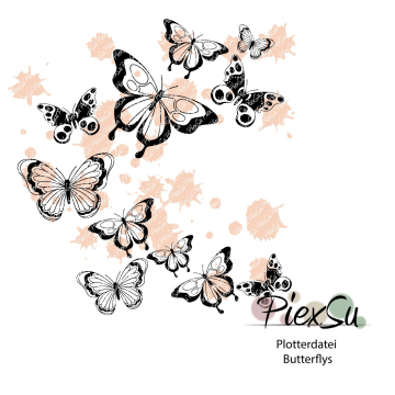 Fichier dessin flocage Papillons PiexSu