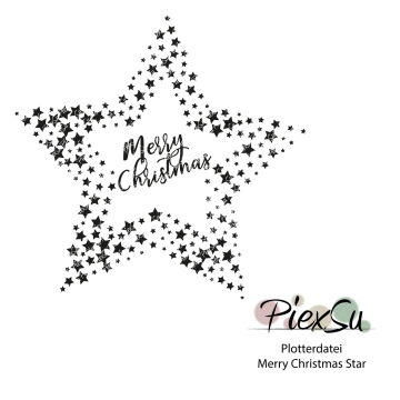 Plotterdatei PiexSu Merry Christmas Star