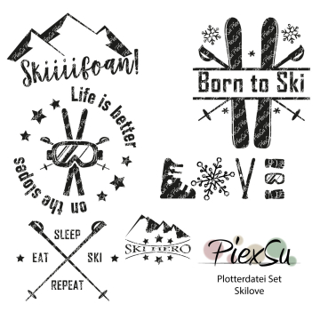 Fichier dessin flocage Kit amour du ski PiexSu