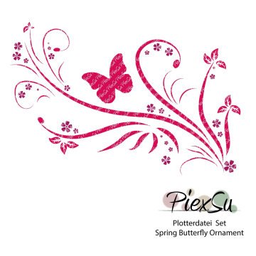 Fichier dessin flocage Ornement papillon de printemps PiexSu