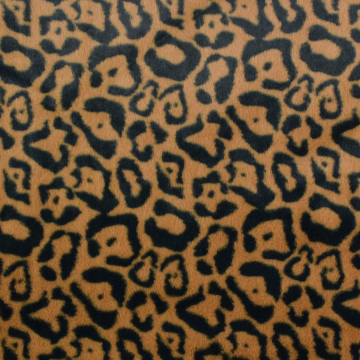 Tissu fausse fourrure Leopard Leo Style, marron