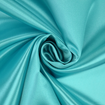 Tissu satin polyester uni, turquoise