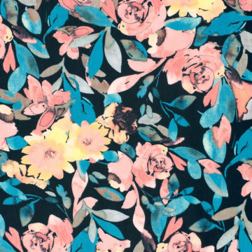 Polyesterstof linnen look, marineblauw