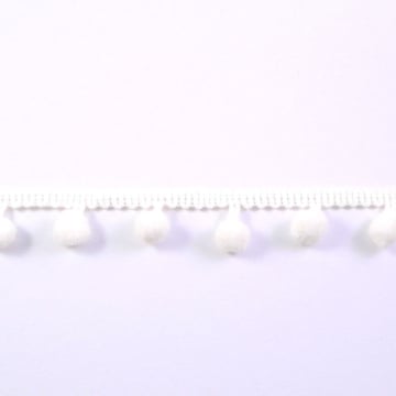 Pomponborte mittelgroß, 20 mm, wollweiss