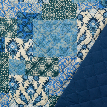 Poplin quilt fabric Paisley, blue