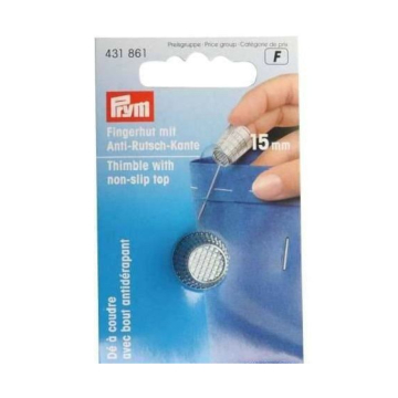 Dé à coudre avec bout antidérapant, argent, 15mm