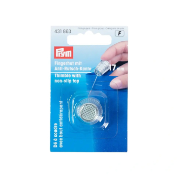 Dé à coudre avec bout antidérapant, argent, 17mm