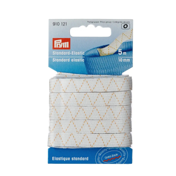 Prym Elastique standard 10 mm, 5 m, résistant à l'ébullition, blanc