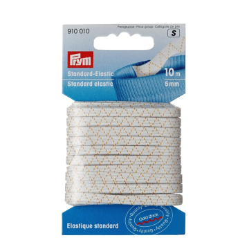 Prym Elastique standard 5mm, 10 m, résistant à l'ébullition, blanc