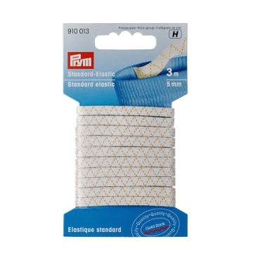 Prym Elastique standard 5mm, 3 m, résistant à l'ébullition, blanc