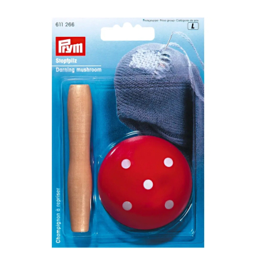 Champignon à repriser Prym, bois dur verni