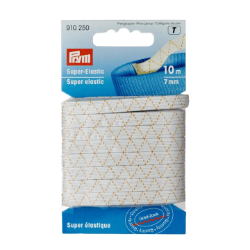 Prym Super elasiqué 7mm, 10 m, résistant à l'ébullition, blanc