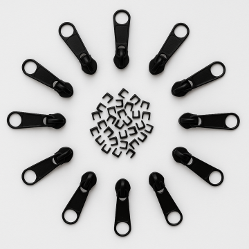 Reißverschluss Schieber-Set, schwarz