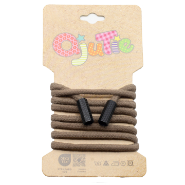 Cordon sweat capuche avec embouts 5mm, cordon rond, taupe