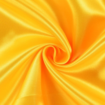 Tissu satin polyester léger uni, jaune