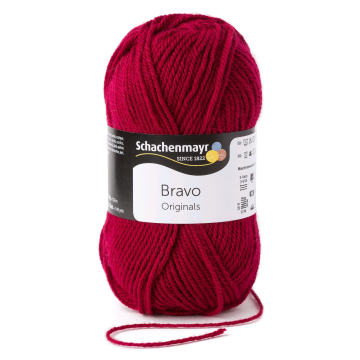 Schachenmayr Wol Bravo uni 50 g wijnrood