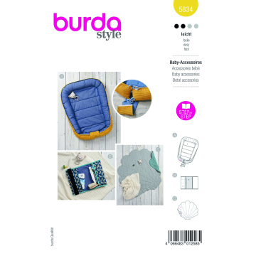 Naaipatroon baby Accessoires, Burda 5834, Nl/Dui/En/Fr