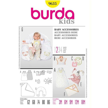 Paper Pattern Baby Accessoires, Burda 9635, Dui/En/Fr
