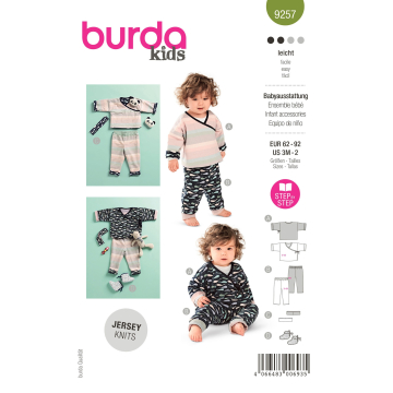 Patron Burda 9257 combinaison bébé, en français