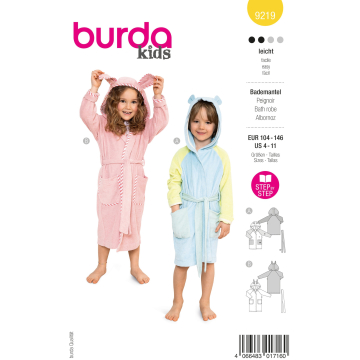 Patron Burda 9219 peignoir enfant, version papier, en français