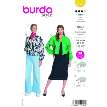 Naaipatroon blouson, Burda 5846, Nl/Dui/En/Fr