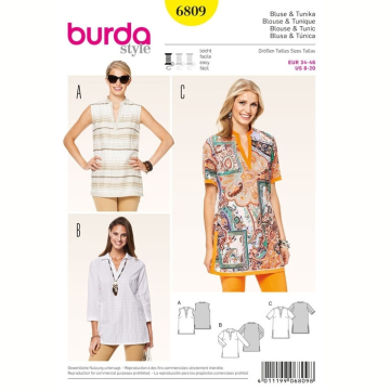 Naaipatron Blouse & Tuniek, Burda 6809, Dui/En/Fr