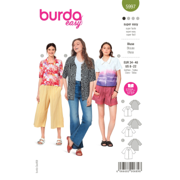 Naaipatroon blouse, Burda 5997, Dui/En/Fr