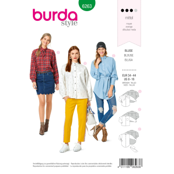 Naaipatroon blouse, Burda 6263, Dui/En/Fr