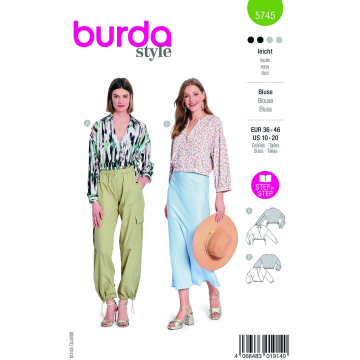 Naaipatroon Blouse Dames, Burda 5745, Nl/Dui/En/Fr
