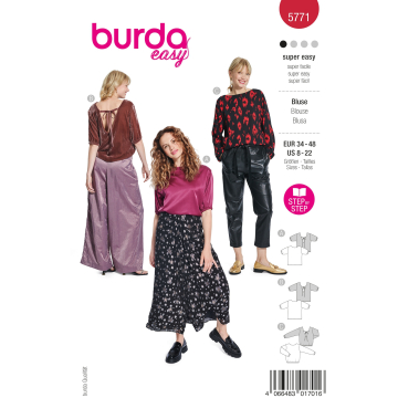 Naaipatroon Blouse Dames, Burda 5771, NL/GB/DE/FR