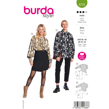 Naaipatroon Blouse Dames Burda 5775, NL/DE/GB/FR