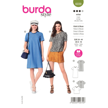 Pattern blouse en jurk, Burda 6039