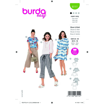 Pattern blouse en jurk, Burda 6111