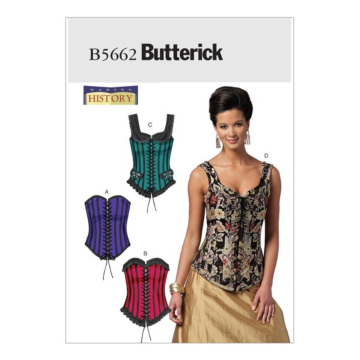 Naaipatroon Butterick 5662 historisch korset, maat 40-46, Dui/En/Fr