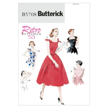 Patron Butterick 5708 robe rétro, taille 40-48, en français