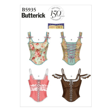 Naaipatroon Butterick 5935 historisch korset, maat 30-38, Dui/En/Fr