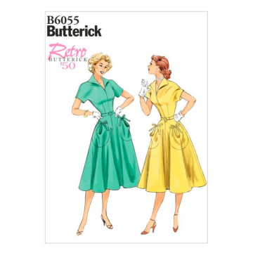 Patron Butterick 6055 robe rétro, taille 40-48, en français