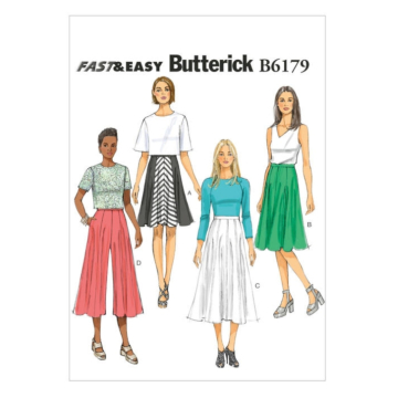 Naaipatroon Butterick 6179 Broek en rok, maat 32-40, Dui/En/Fr