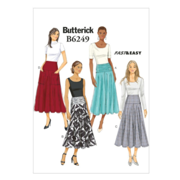Naaipatroon Butterick 6249 rok, maat 32-40, Dui/En/Fr