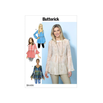 Naaipatroon Butterick 6486 shirt, maat 32-40, Dui/En/Fr