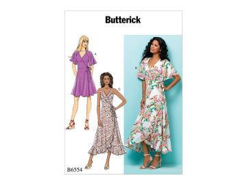Pattern Butterick 6554 women summer dress, Dui/En/Fr