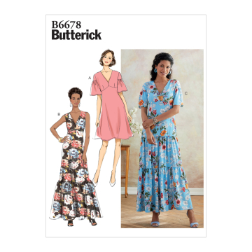 Pattern Butterick 6722, dress, size 32-40, En/Ger/Fr