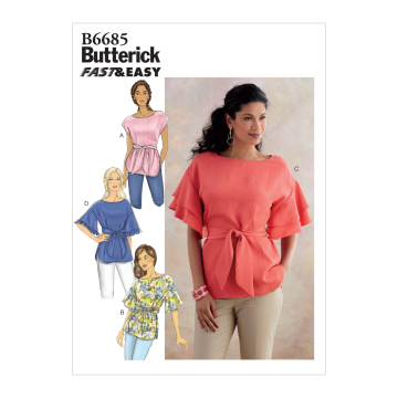 Naaipatroon Butterick 6685 blouse, maat 42 - 50, Dui/En/Fr