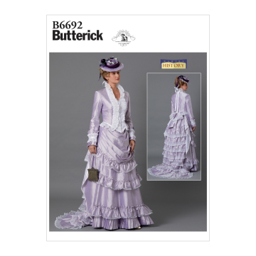 Patron Butterick 6692 robe historique, taille 32 - 40, en français