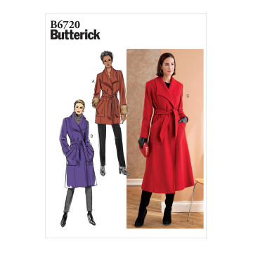 Patron Butterick 6720 manteau, taille 46-60, en français