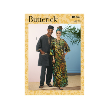 Naaipatroon Butterick 6748 Caftan met accessoires, maat 34 - 44, Dui/En/Fr