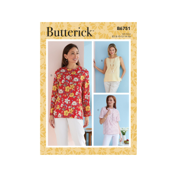 Patron Butterick 6751 blouse, taille 42-50, en français