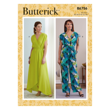 Patron Butterick 6756 robe, taille 40-48, en français
